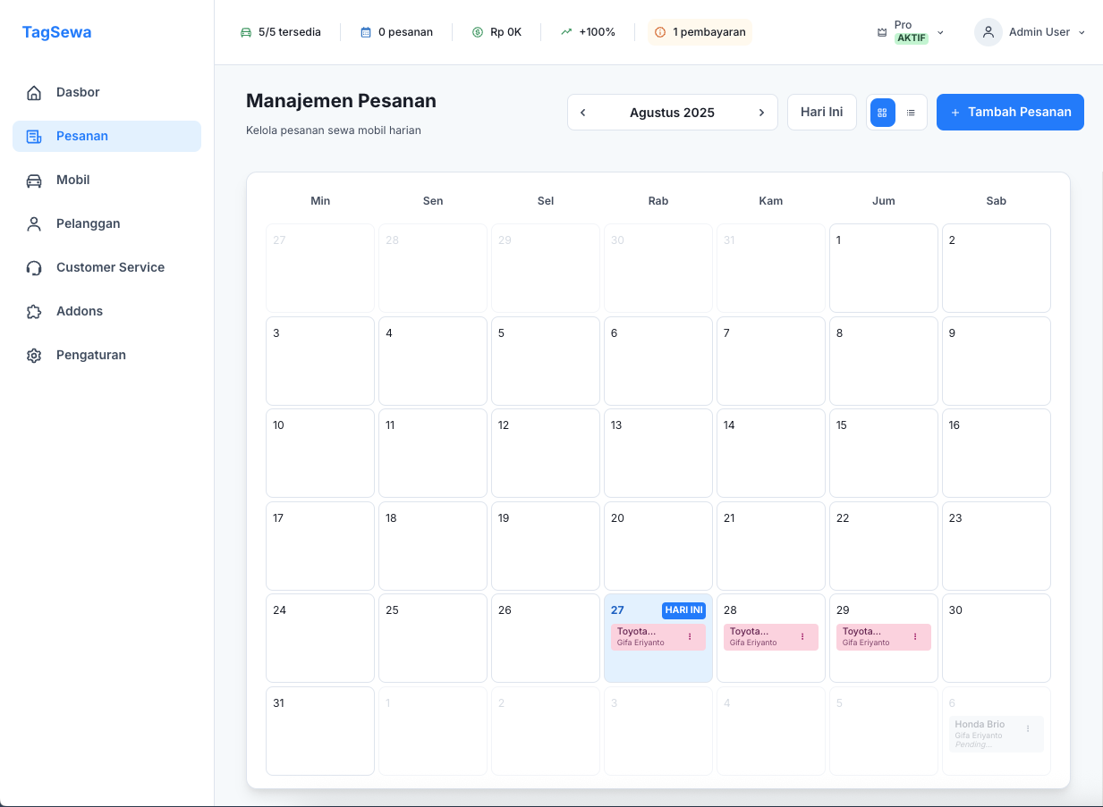 Sistem Booking TagSewa